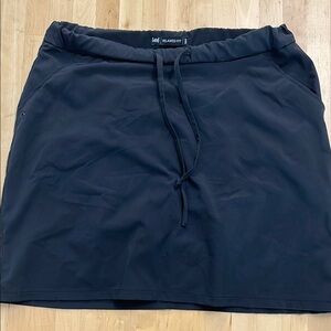 LEE SPORT SKORT WOMEN M BLACK SHORTS LINED 4-POCKET SWIMSUIT BOTTOM ELASTIC-TIE